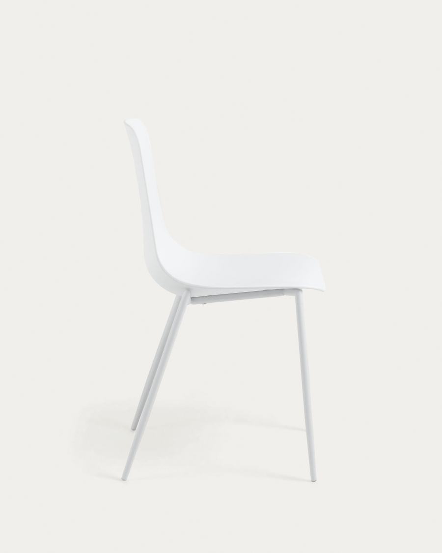 Chaise Whatts avec pieds en acier finition blanche