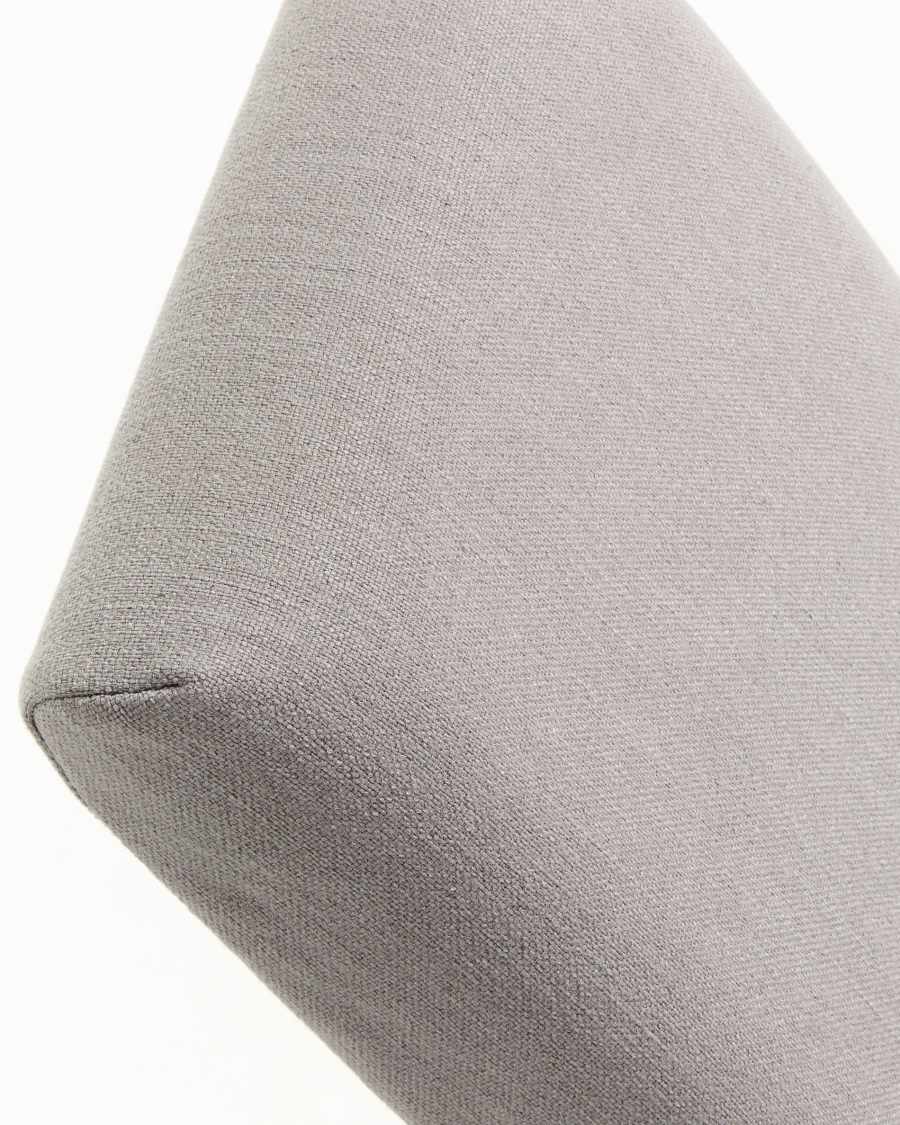 Light grey Freda chair with solid beech wood legs with natural finish