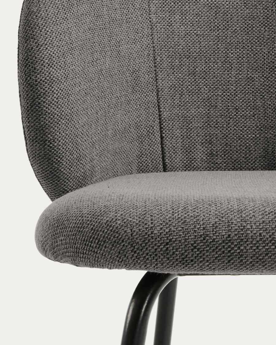Minna Stuhl dunkelgrau und Stahlbeinen mit schwarzem Finish