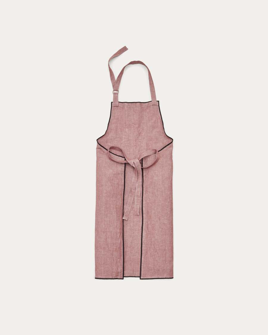 Mirna apron in maroon linen and cotton