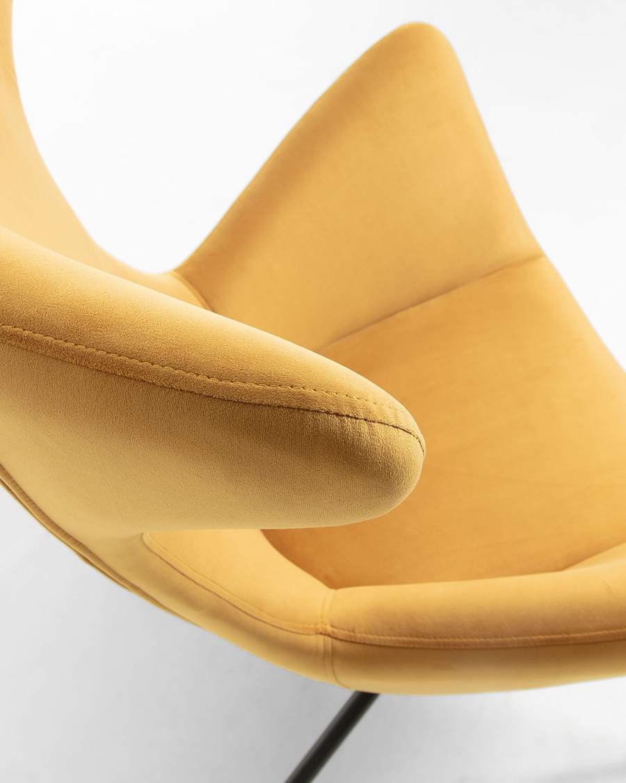 Mustard velvet Chleo armchair