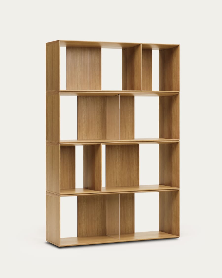 Litto set of 6 modular shelving units in oak wood veneer, 101 x 152 cm
