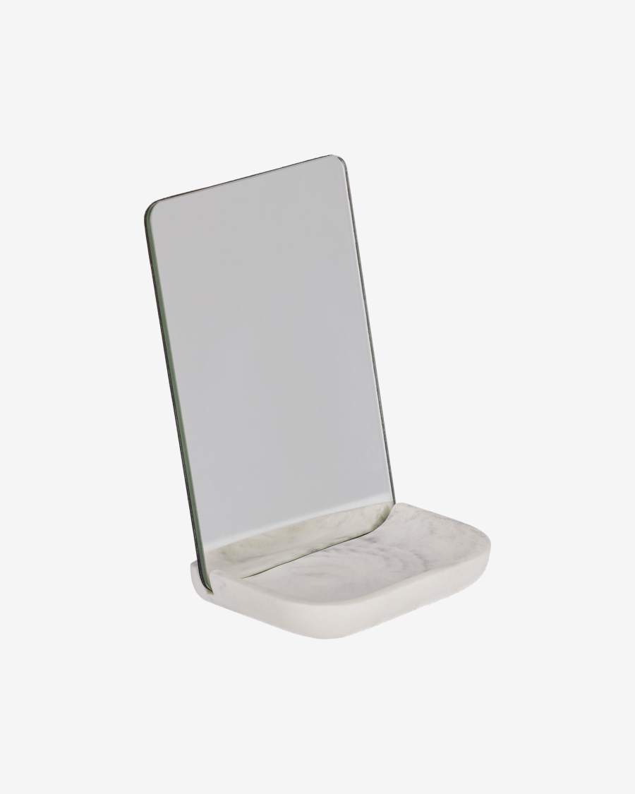 Sharif mirror with white resin base