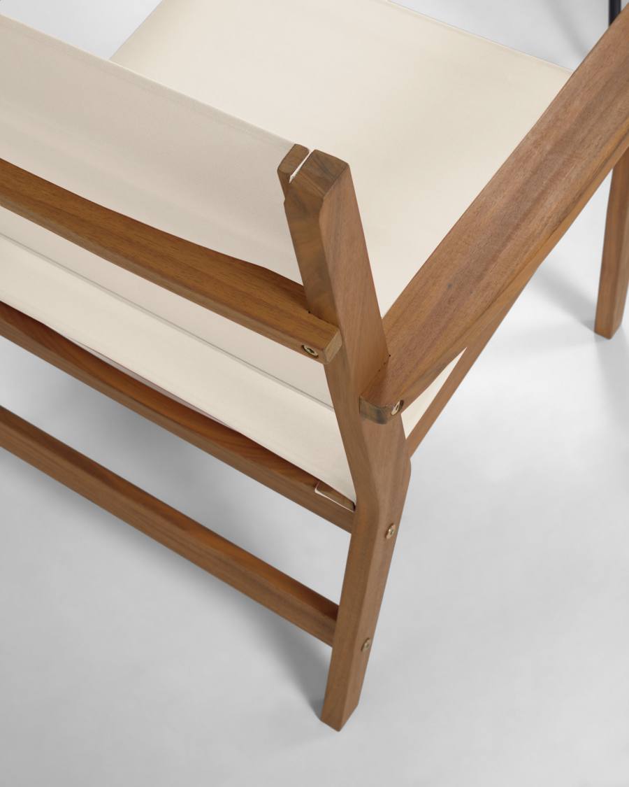 Hilda solid acacia outdoor armchair in beige FSC 100%