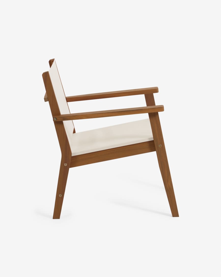Hilda solid acacia outdoor armchair in beige FSC 100%