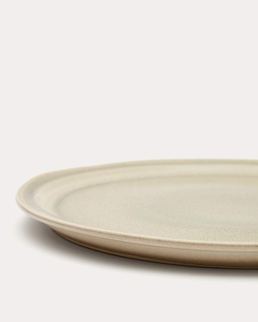 Lauriana flacher Teller aus Keramik in Beige