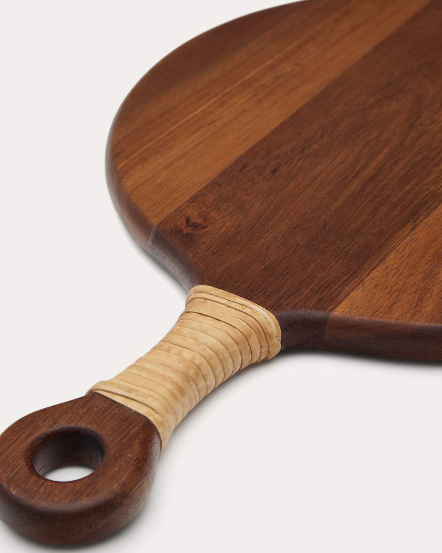 Sardis small round serving board FSC 100% acacia wood and rattan