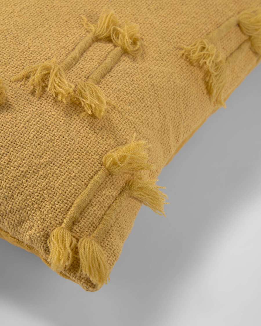 Caitlin 100% cotton cushion cover in mustard 30 x 50 cm