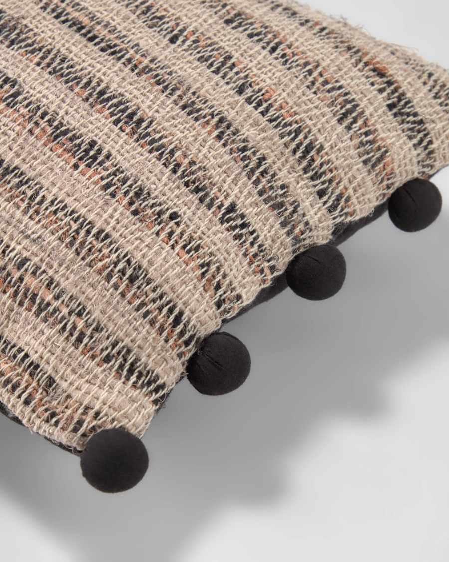 Fodera cuscino Briksa multicolore con nappine blu 30 x 50 cm