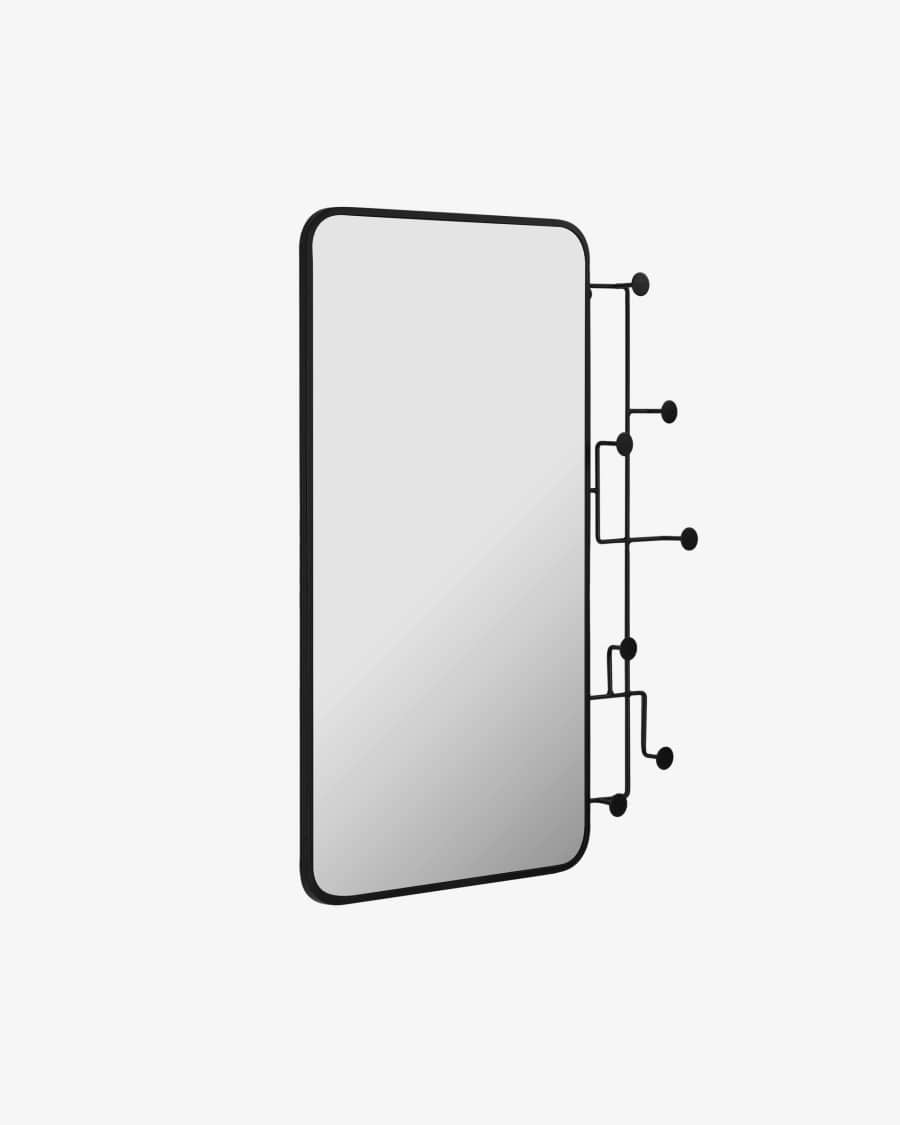 Καθρέπτης με κρεμάστες Vianela 63 x 82 εκ, μαύρο