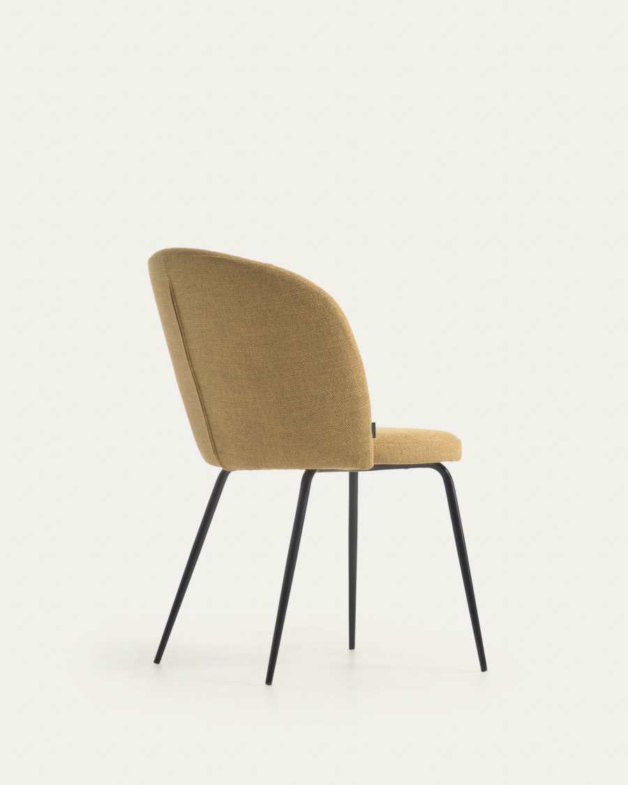 Anoha chair in mustard with metal legs with black finish