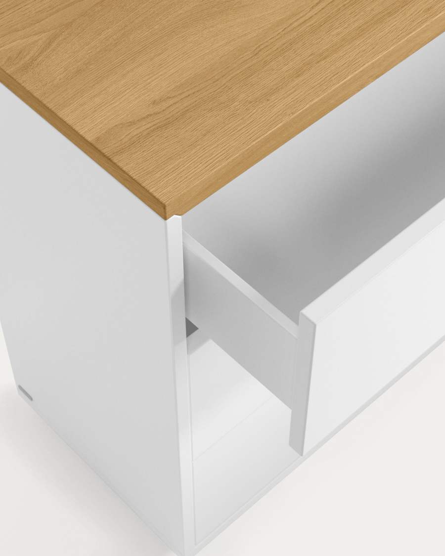 Còmoda Abilen 3 calaixos xapa roure i lacat blanc 90 x 75 cm FSC 100%