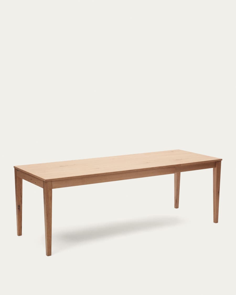 Yain extendable table with oak veneer and solid oak, 160 (220) x 80 cm