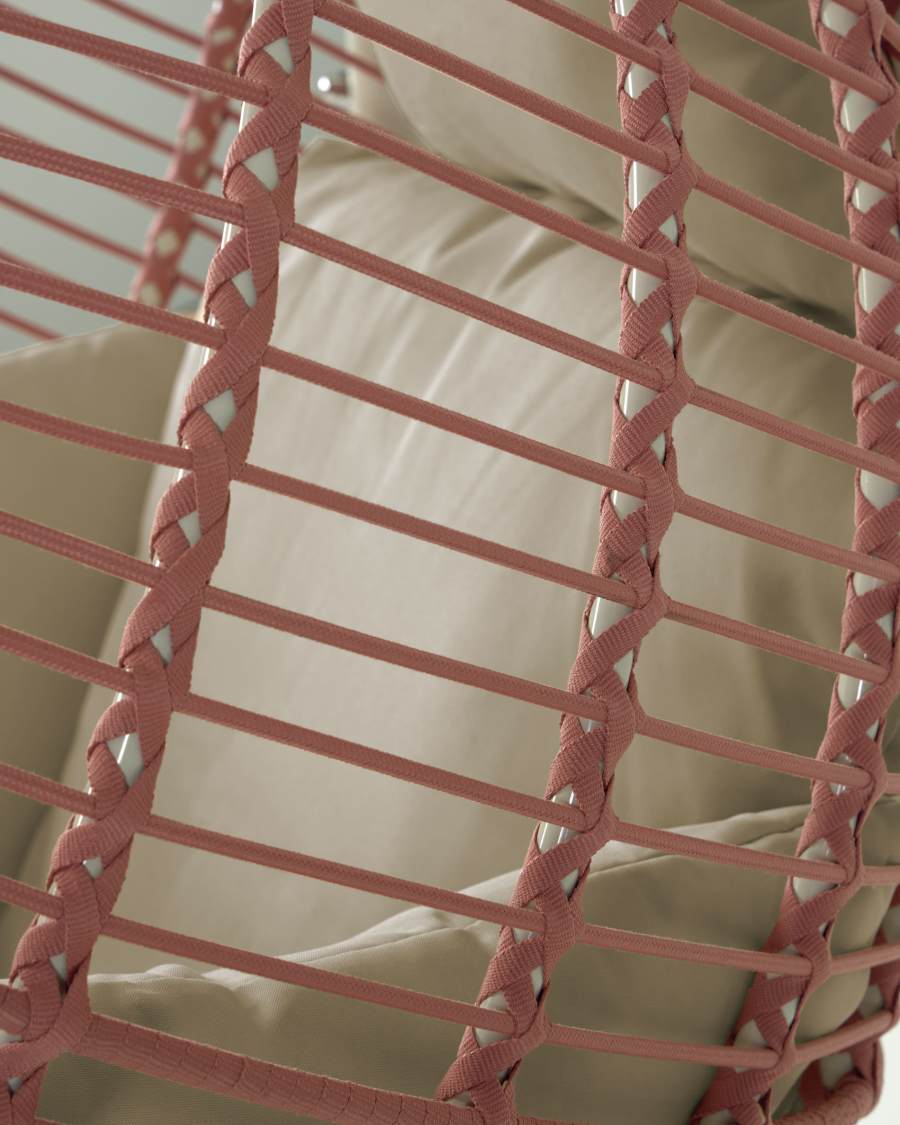 Elianis hanging chair with terracotta rope