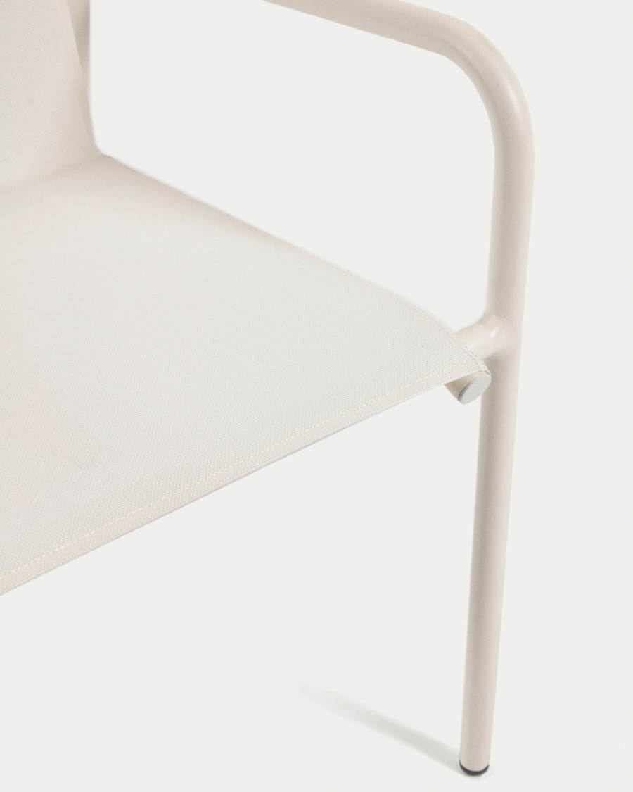 Zaltana stackable outdoor chair in aluminium with a matte white painted finish