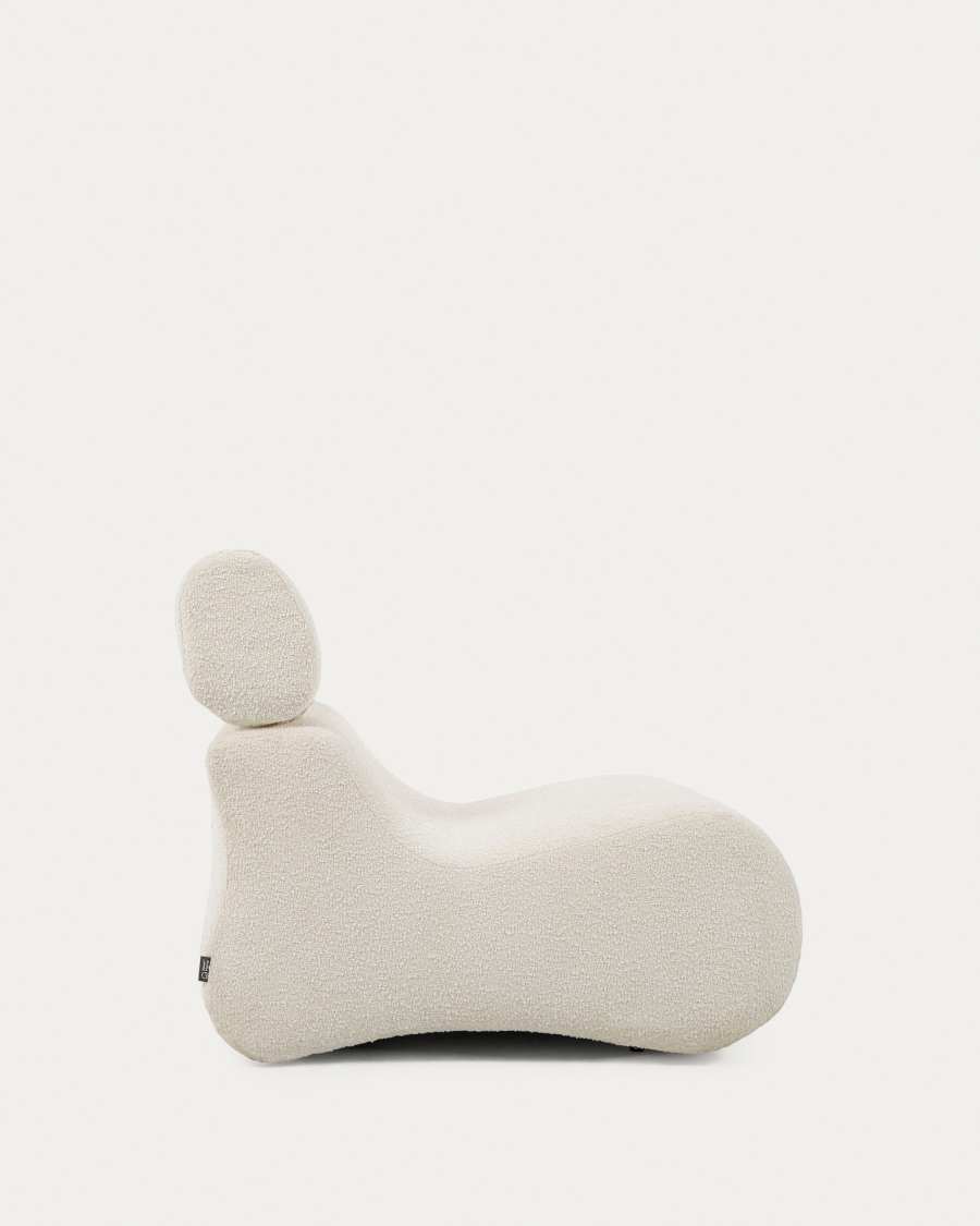 Fauteuil Club bouclette blanc