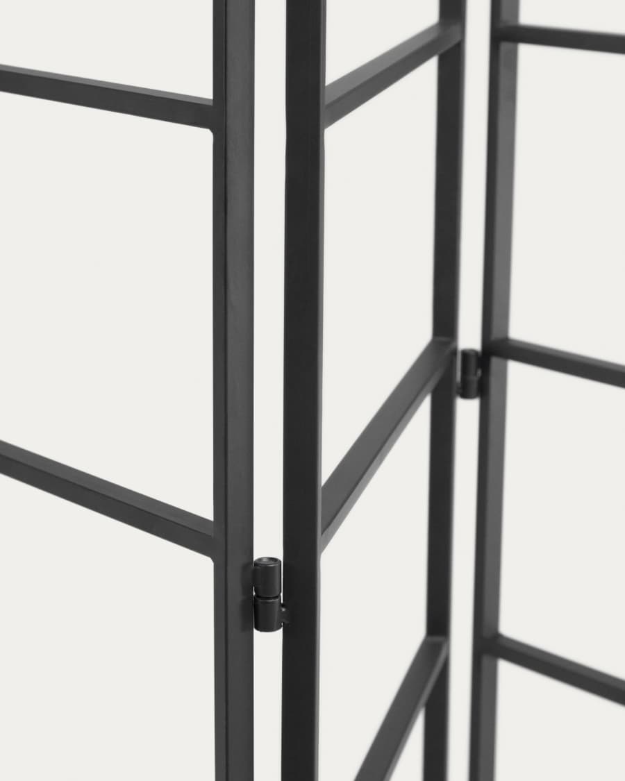 Paravento Ondine in metallo nero 124,5 x 184 cm