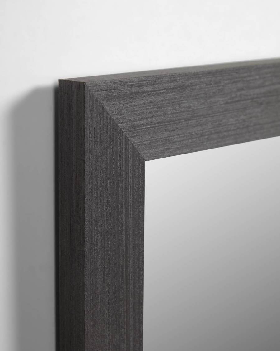 Wilany wide frame mirror in MDF with dark finish 47 x 57.5 cm