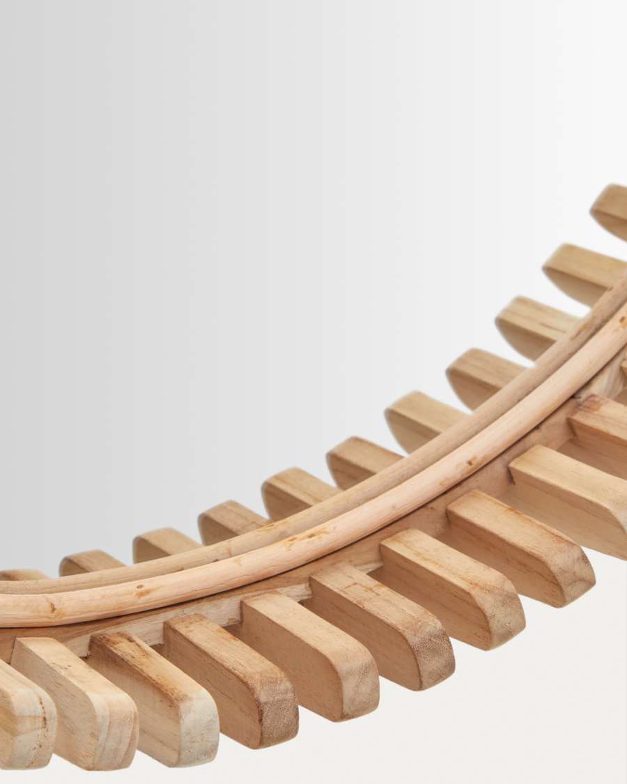 Polke Teak Wood Mirror Ø 60 cm