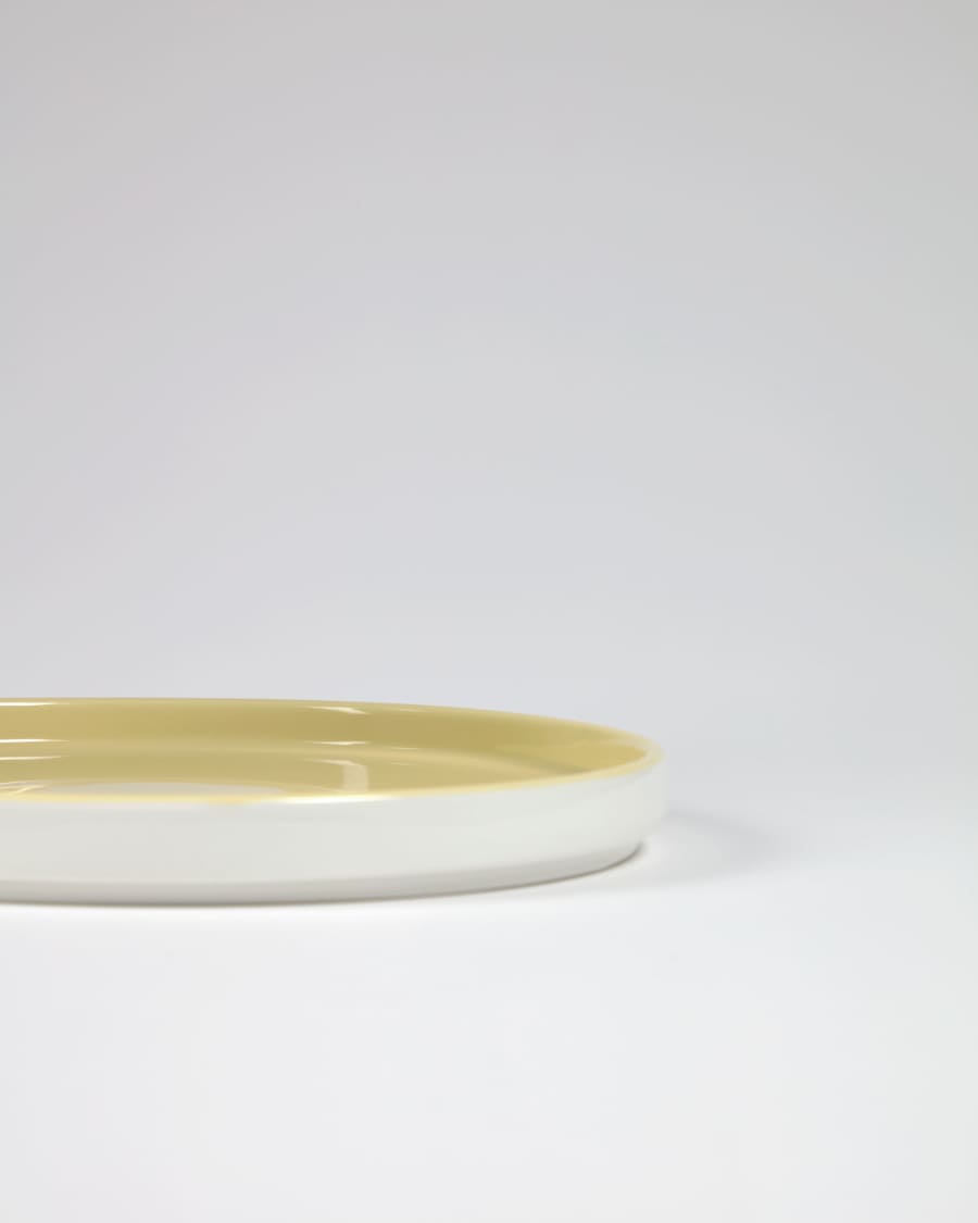 Midori ceramic dessert plate in yellow