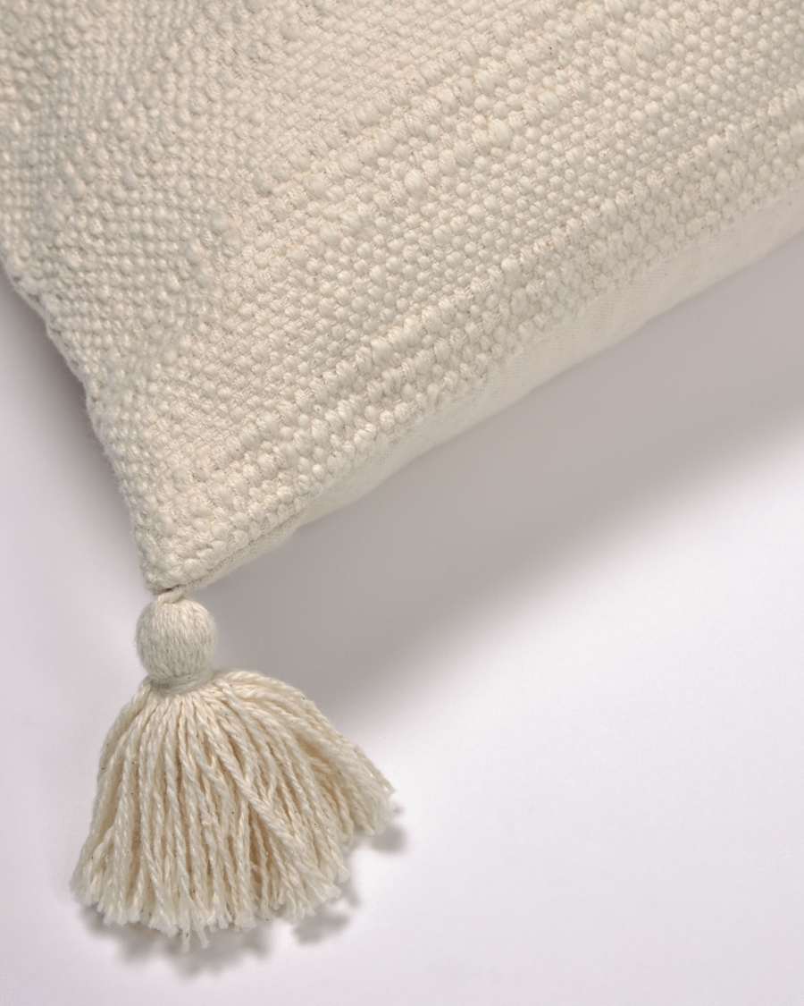 Devi cushion cover with tassels white 45 x 45 cm