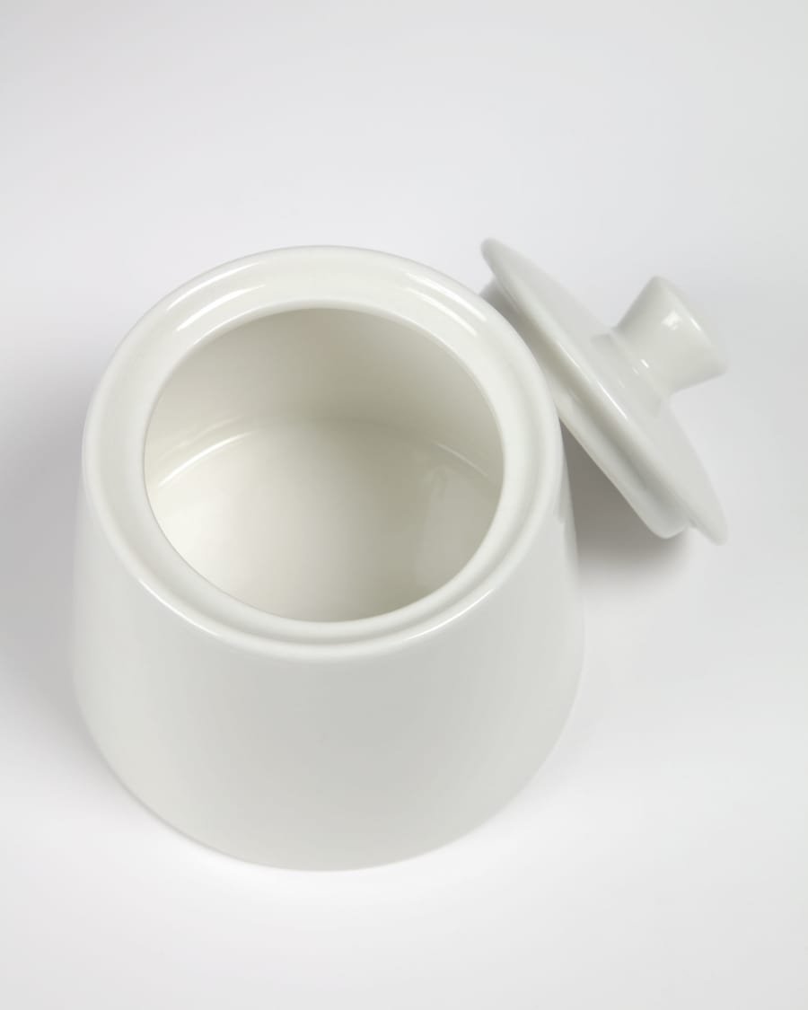 Pierina porcelain sugar bowl in white
