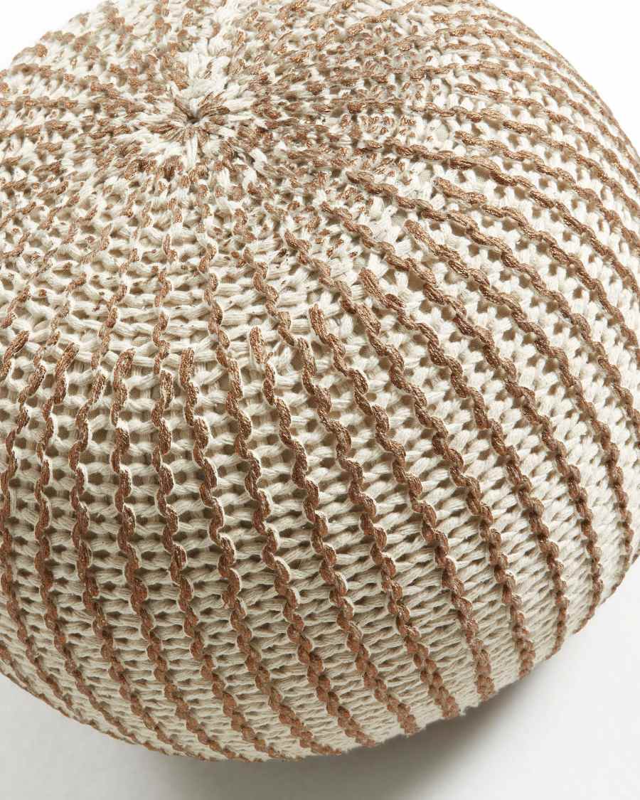 White and brass Shott pouf Ø 45 cm