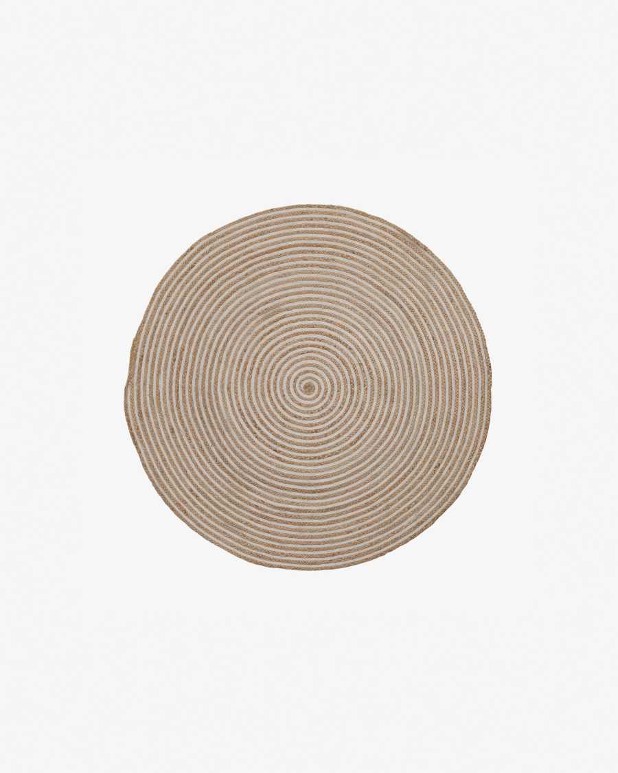 Saht rug Ø 100 cm natural and white