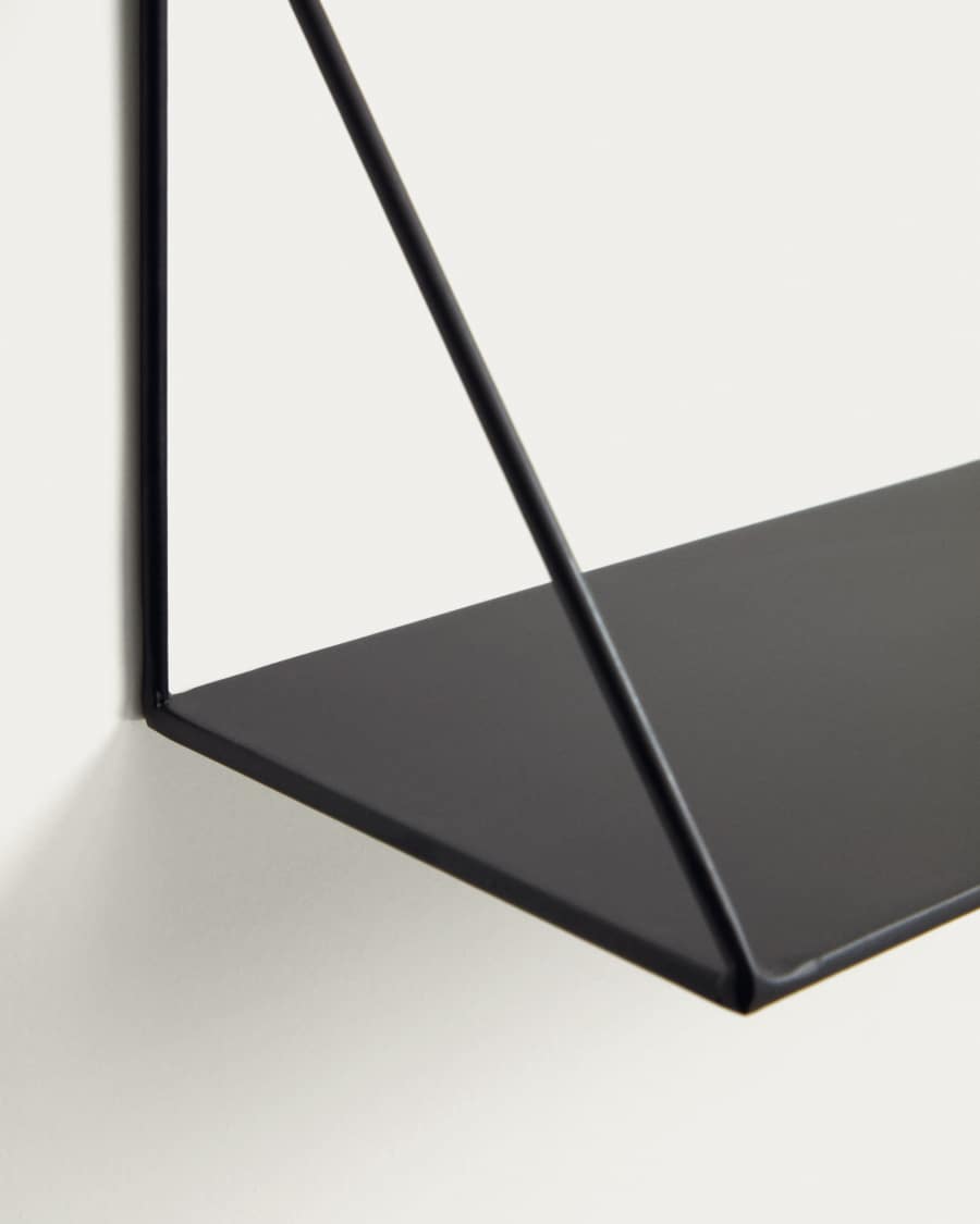 Teg triangular shelf in steel with black finish 40 x 20 cm