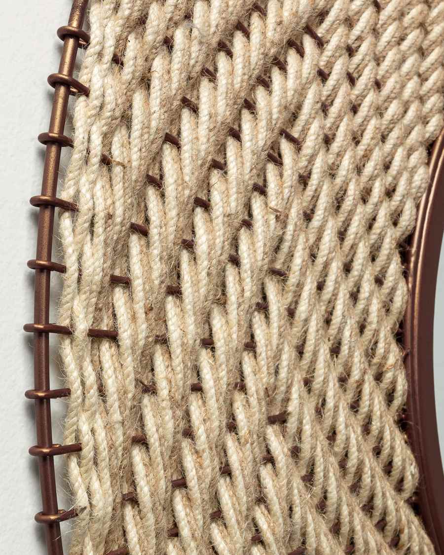 Klevin steel and rope mirror, Ø 80 cm