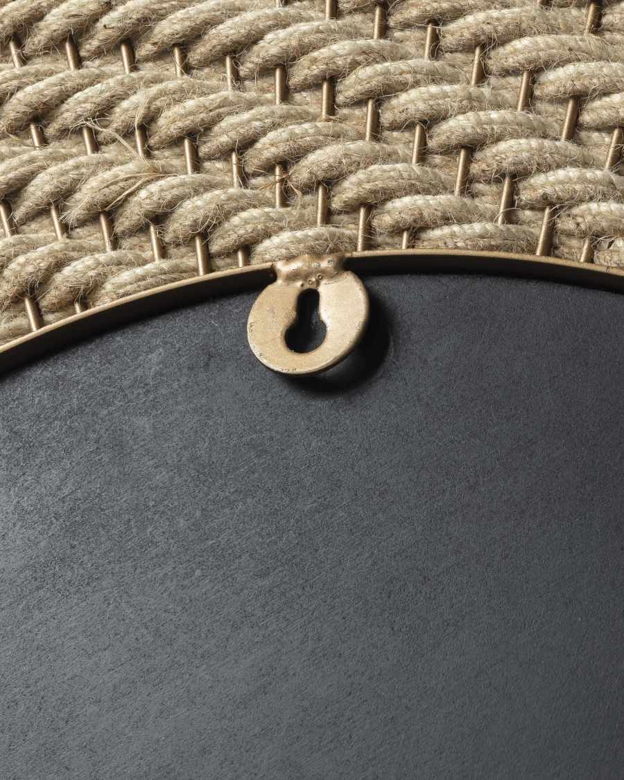 Klevin steel and rope mirror, Ø 80 cm