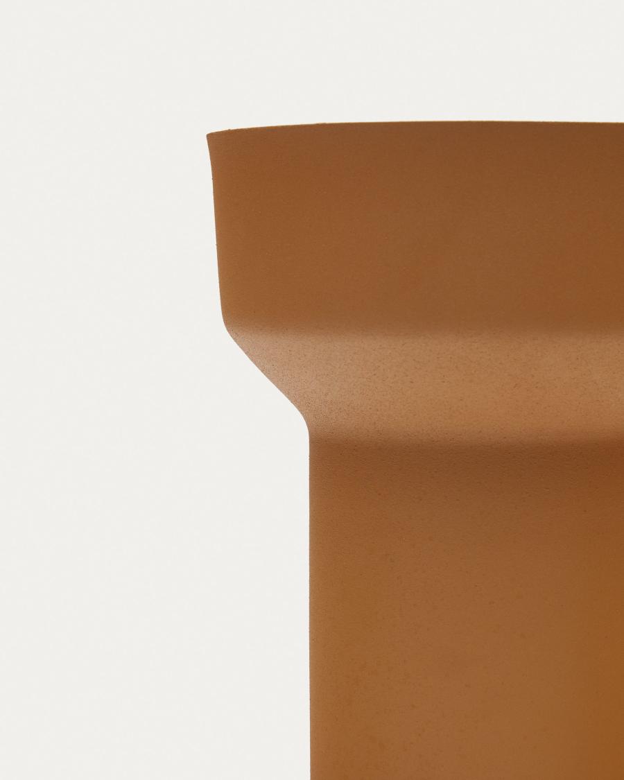 Fontclara metal vase in mustard, 25 cm