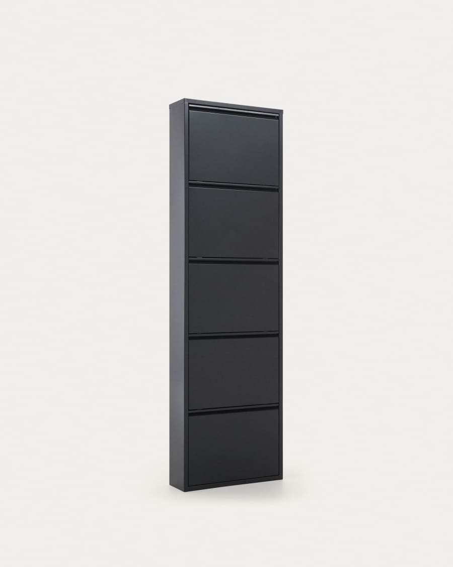 Ode shoe rack with 5 doors in dark grey, 50 x 168.5 cm