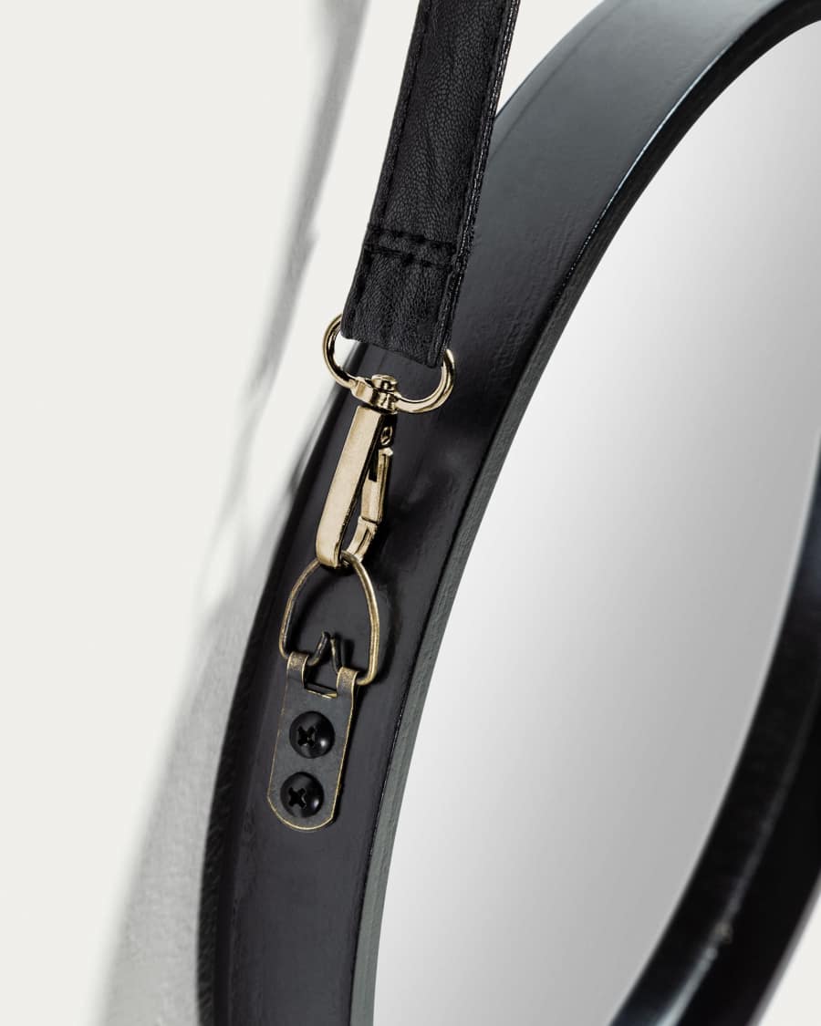 Miroir Raintree en MDF et polyuréthane noir Ø 30 cm