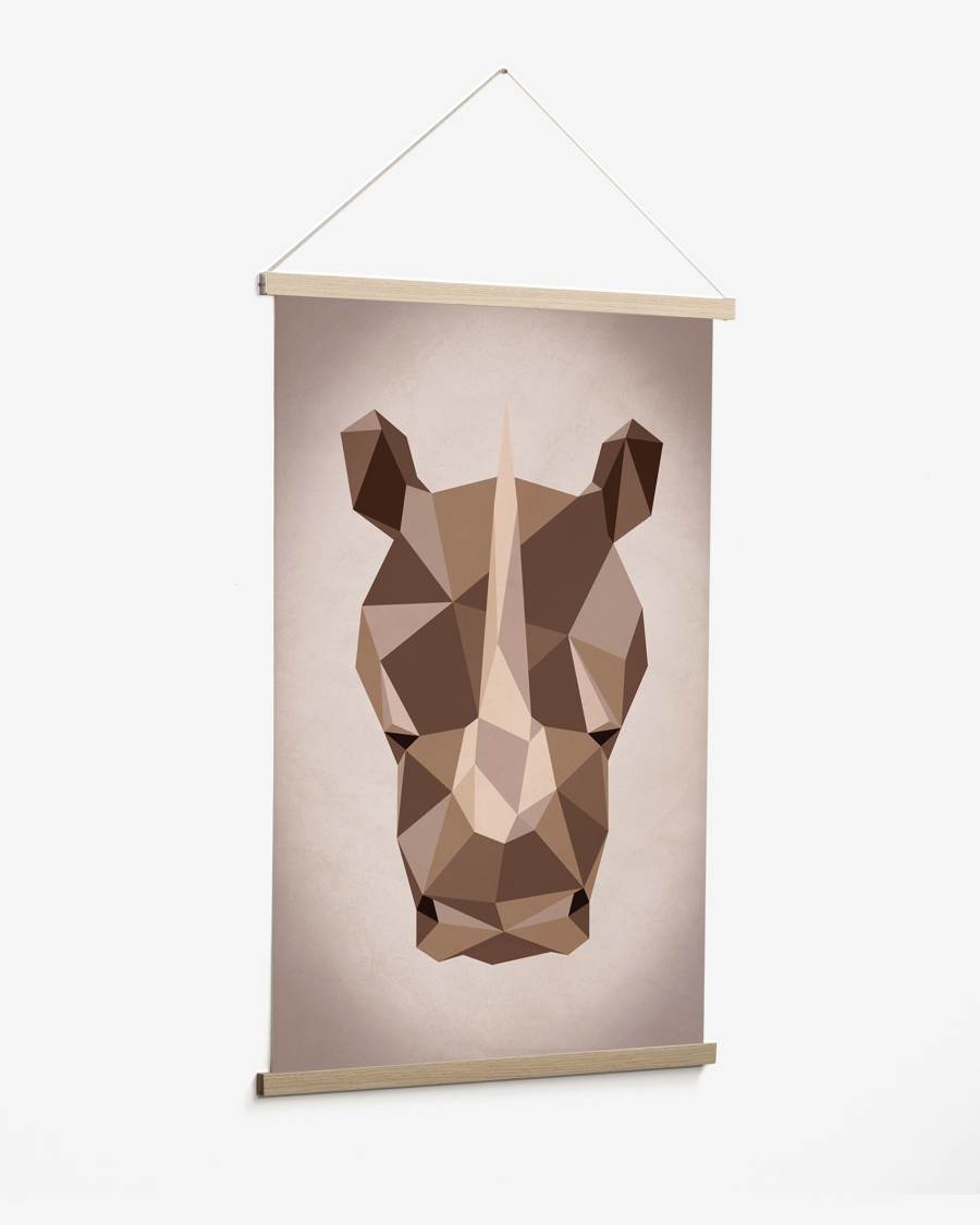 Nomand rhino picture 60 x 90 cm