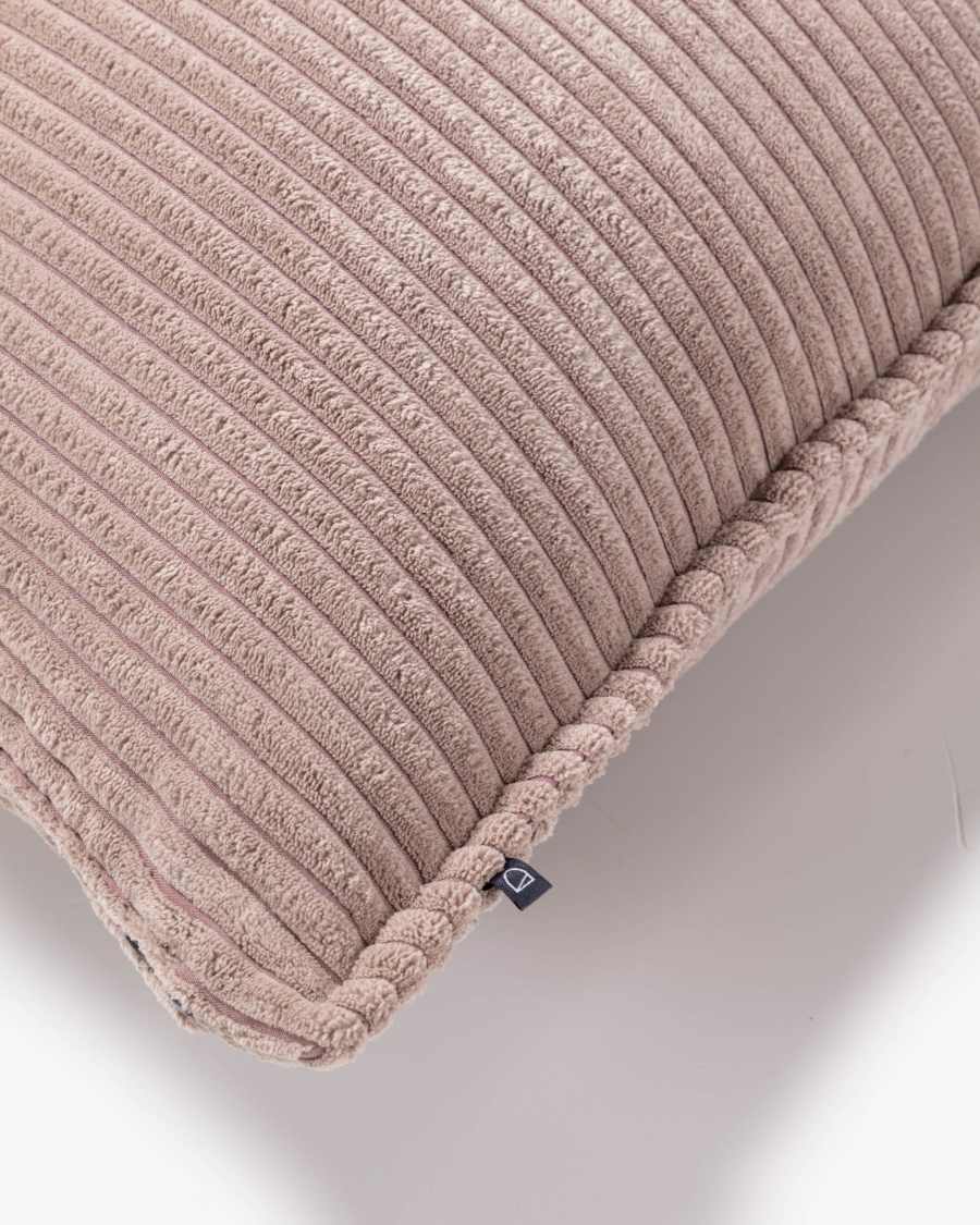 Wilma cushion cover in pink wide seam corduroy, 45 x 45 cm