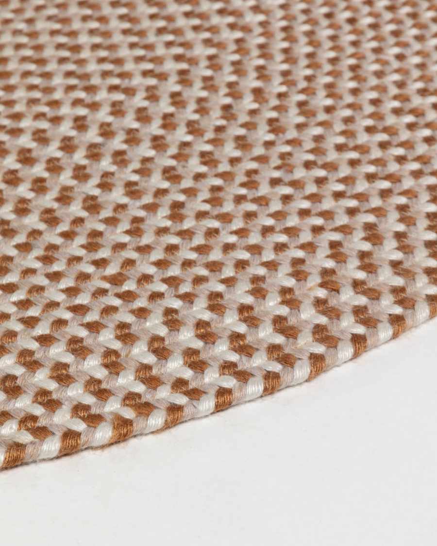 Rodhe 100% PET round rug in beige, Ø 100 cm