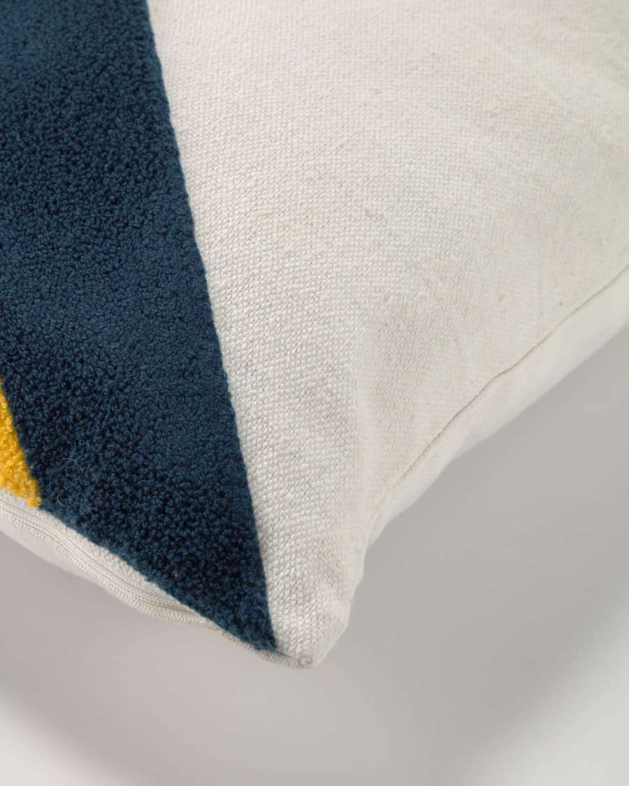 Itri 100% cotton multi-colour rhombus cushion cover white 45 x 45 cm