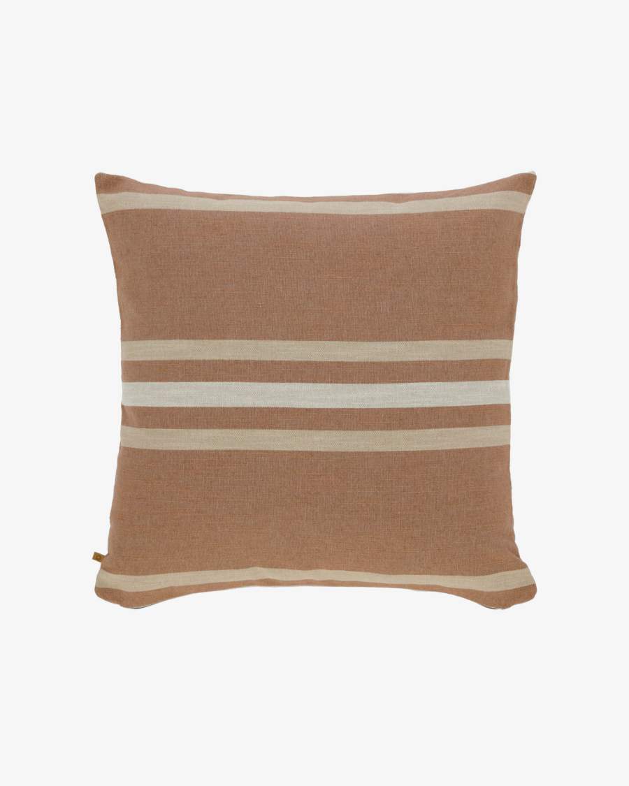 Κάλυμμα μαξιλαριού Sydelle, γρανάτης και ριγέ μπεζ 60x60εκ