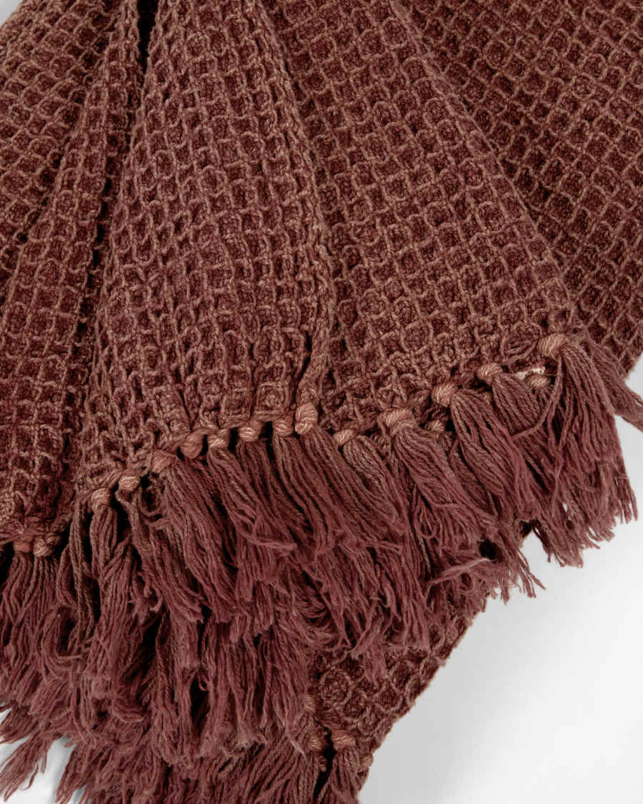 Shallow 100% cotton throw maroon 130 x 170 cm