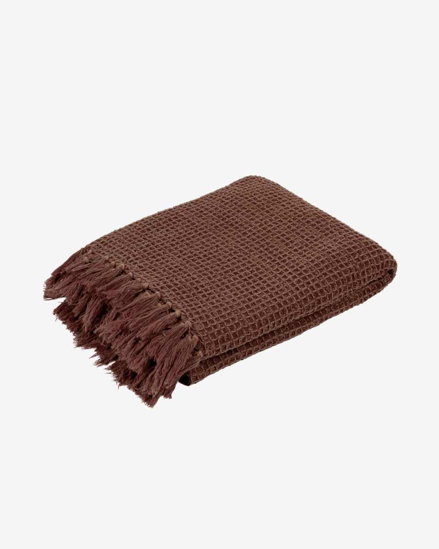 Shallow 100% cotton throw maroon 130 x 170 cm