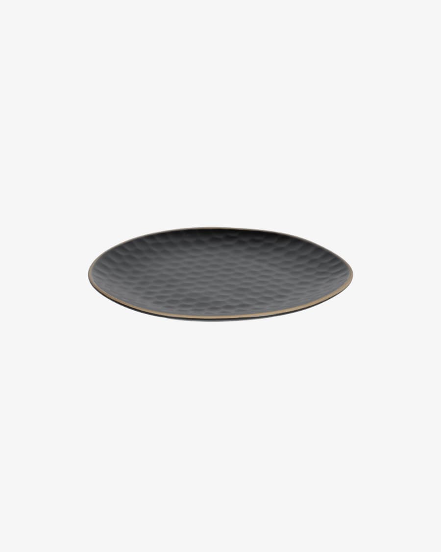 Manami ceramic dessert plate in black