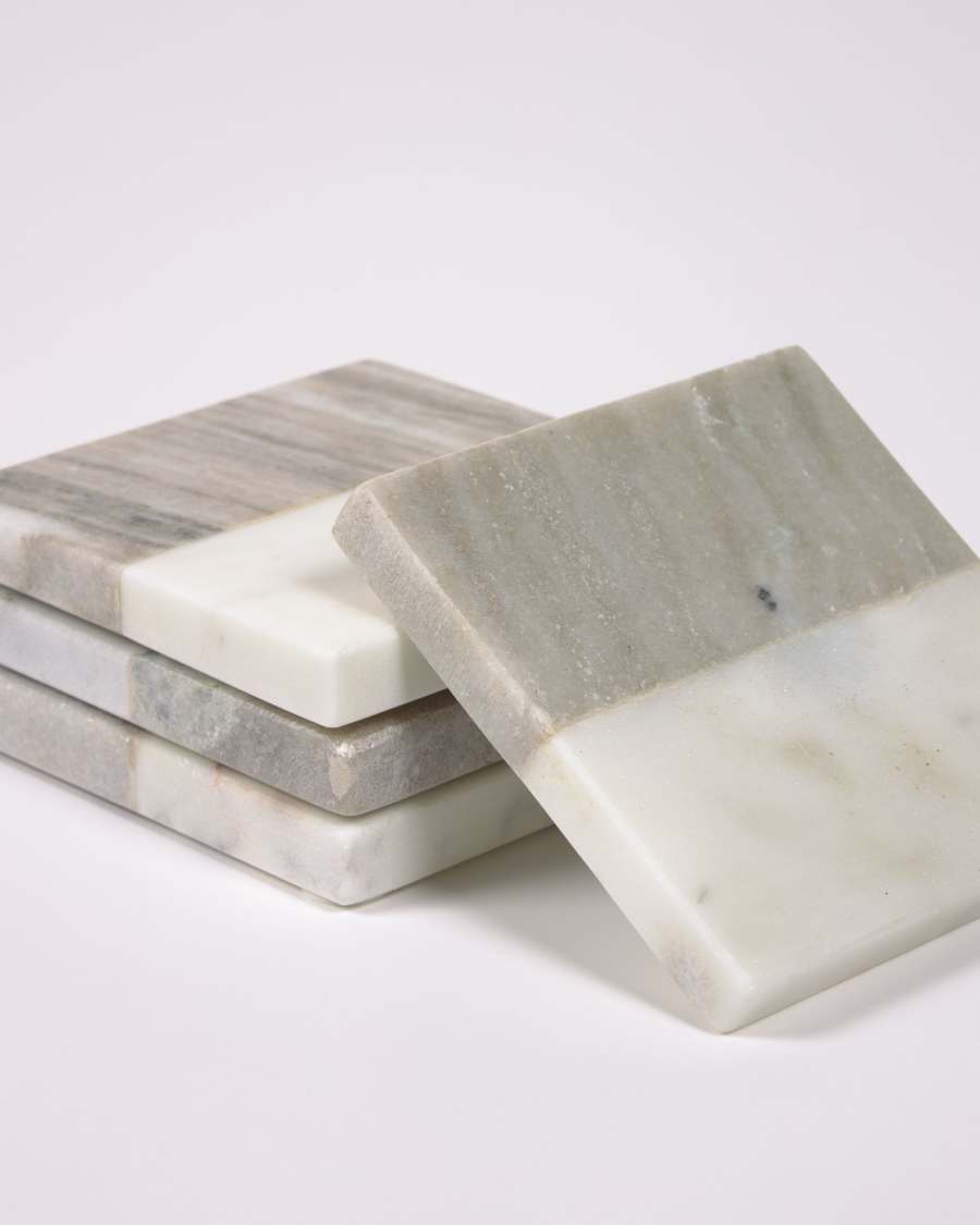 Σετ 4 σουβέρ Danelle, μάρμαρο