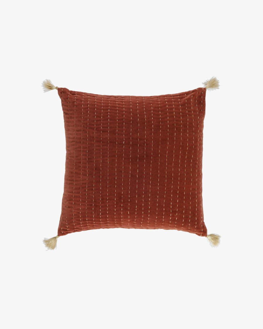 Berenice maroon corduroy cushion cover 45 x 45 cm