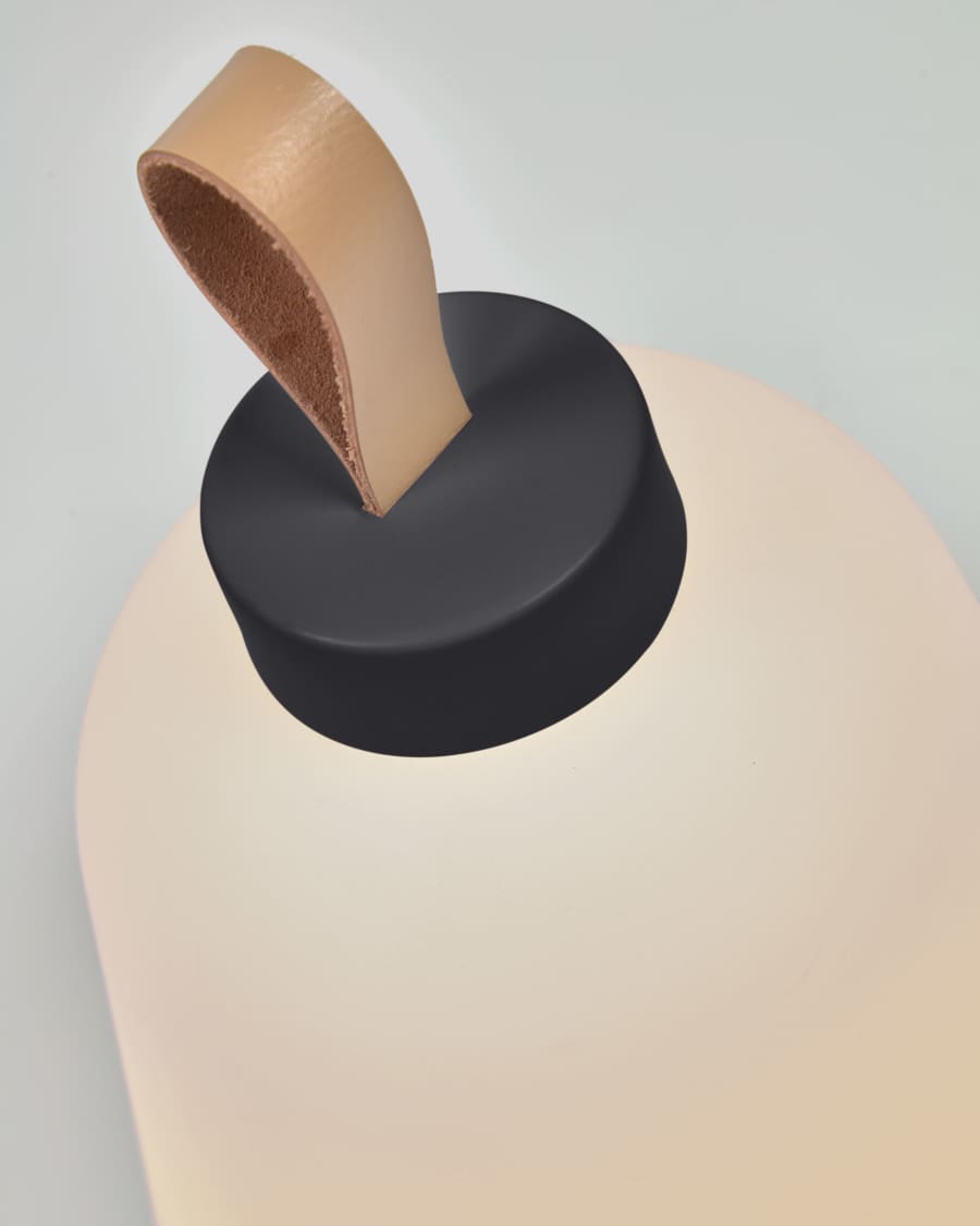 Udiya outdoor table lamp in polythene and metal with a black finish