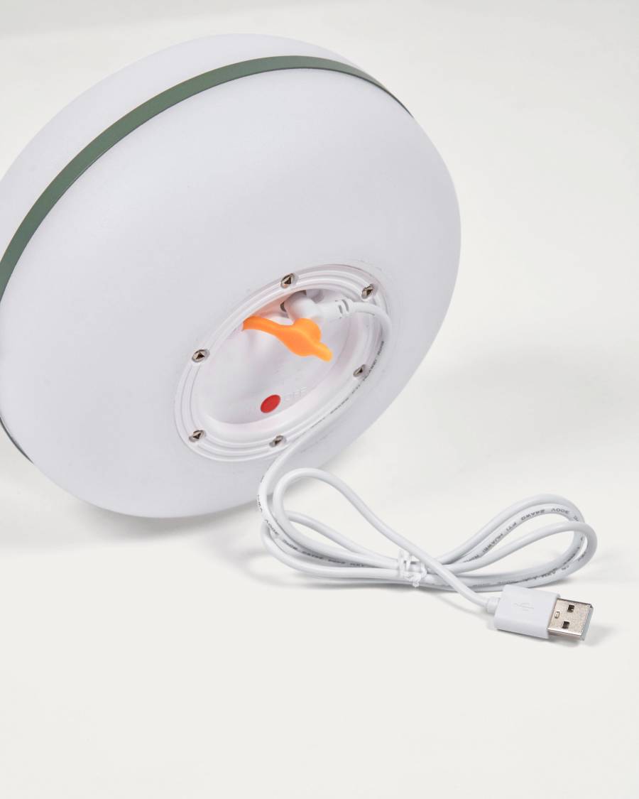 Tea Tischlampe aus Polyethylen und Metall mit grünem Finish