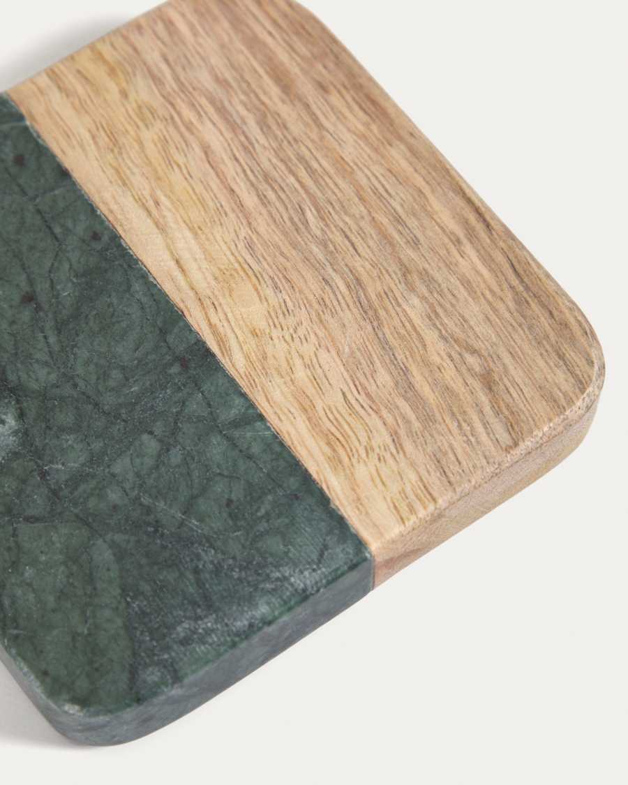 Set Wilmina de 4 dessous de verre en pierre verte et bois