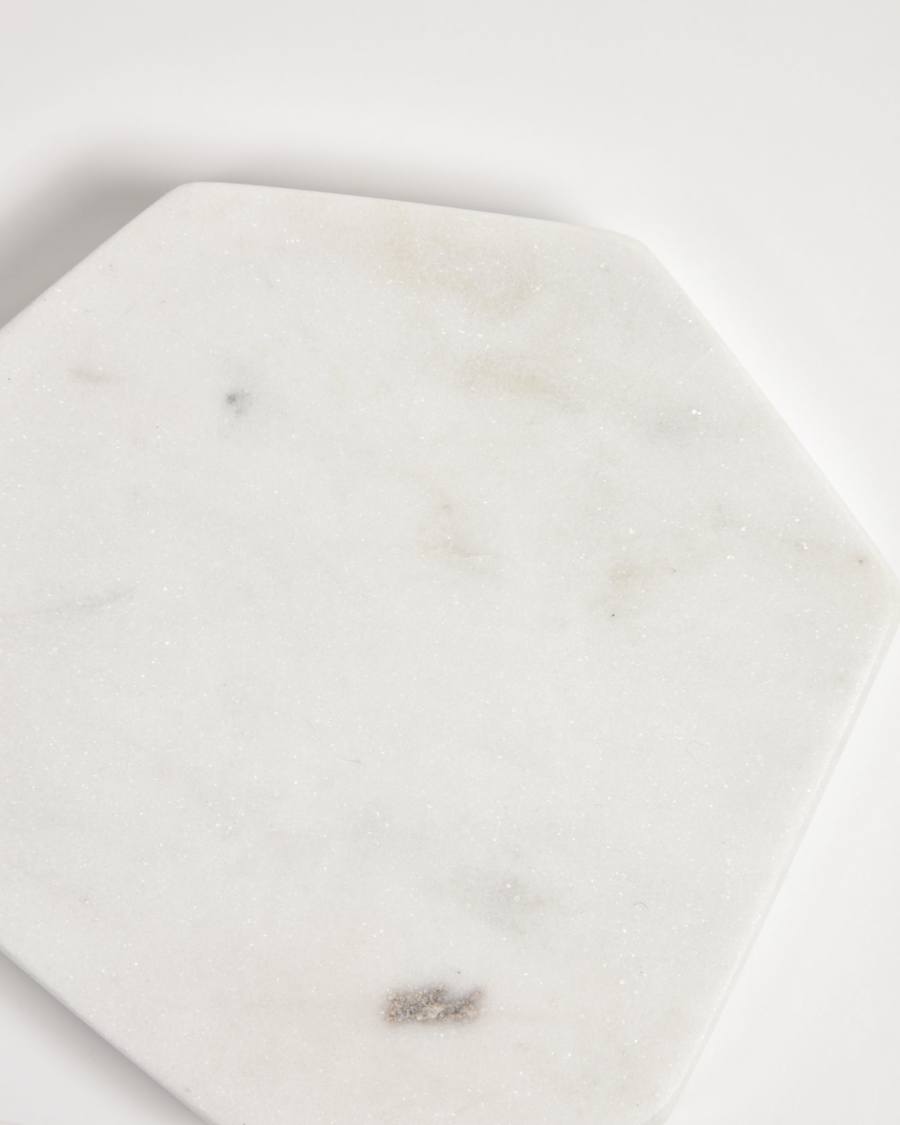 Σετ 4 επταγωνικά Claria, λεύκο μάρμαρο