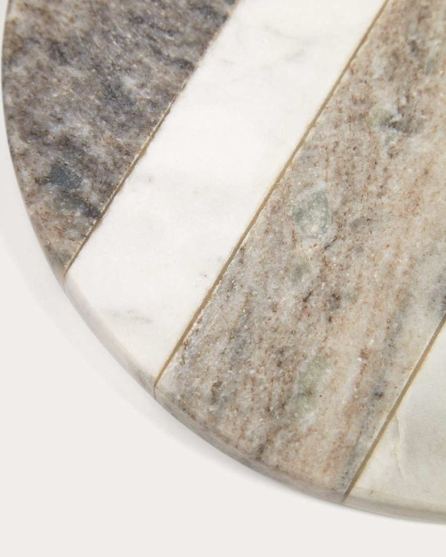 Xamila small round table-saver trivets in multi-colour marble
