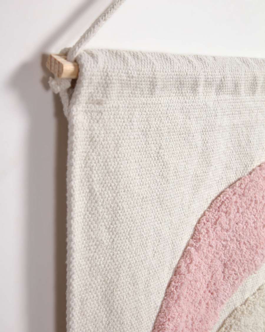 Thaide 100% organic cotton wall tapestry with multicolour rainbow 60 x 52 cm